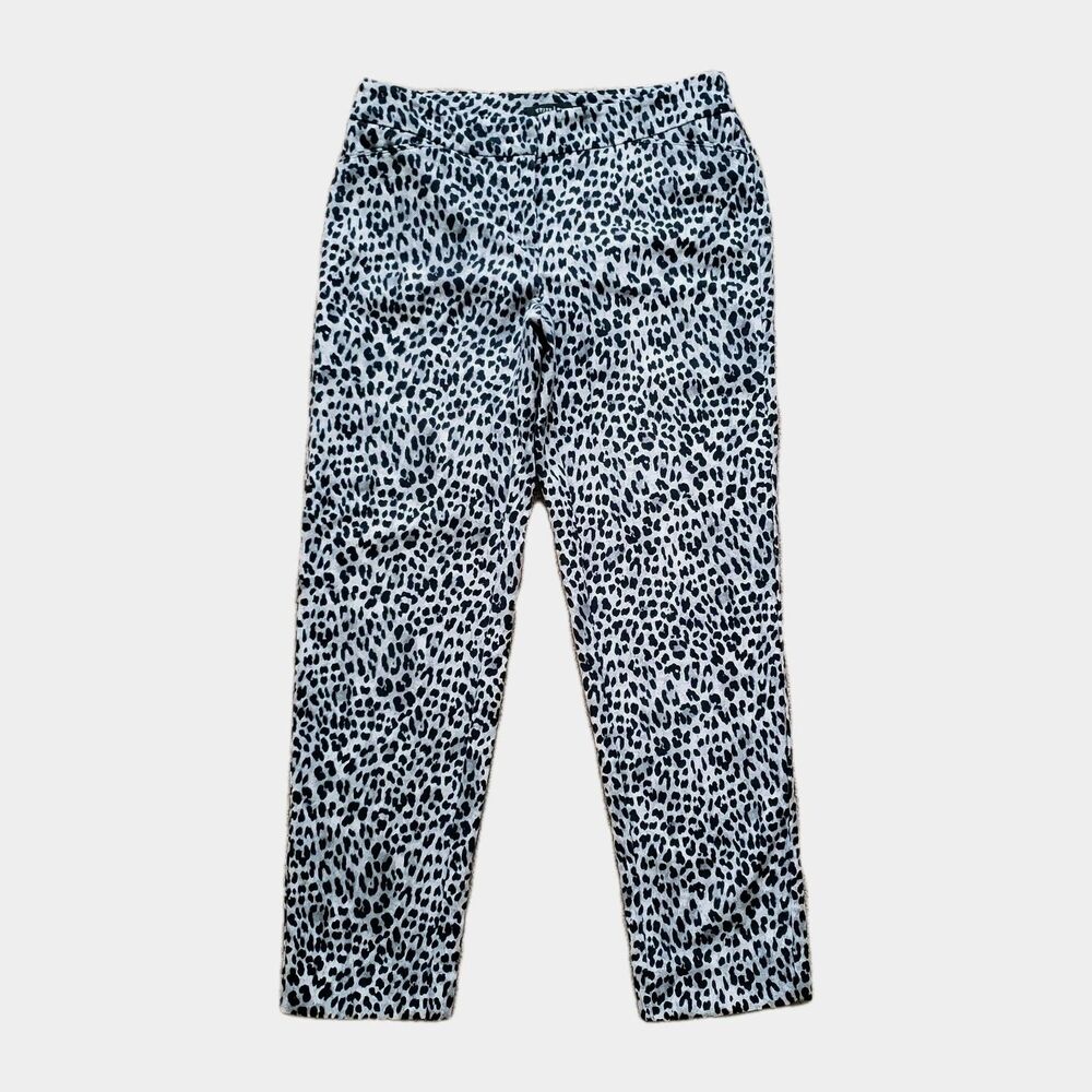White House Black Market Women's Size 0R Animal Leopard Print Pants Slim Ankle